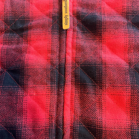 New With Tags Simply Southern Lumber Jill Vest-Plaid Red - Picture 4 of 6